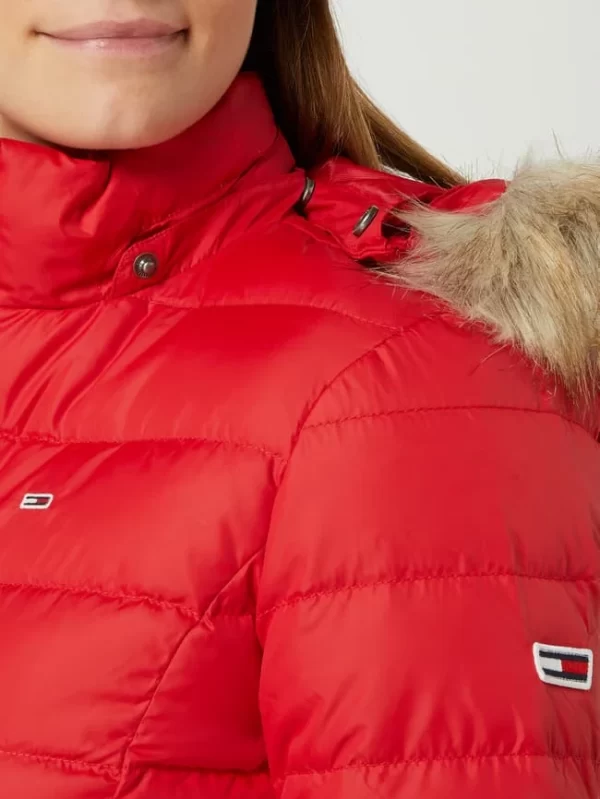 Tommy Jeans Daunenjacke Mit Webpelz – Rot 4