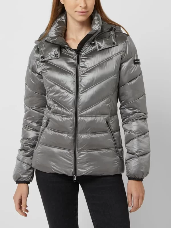 Frieda & Freddies Steppjacke Mit Abnehmbarer Kapuze – Mittelgrau 5