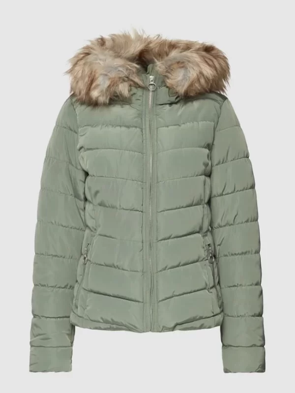 Only Steppjacke Mit Kunstpelzkragen Modell ‘ELLAN’ – Grün 3