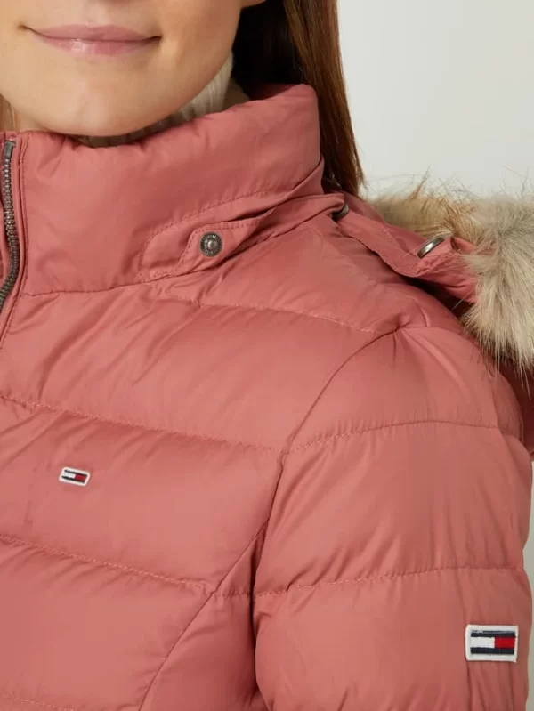 Tommy Jeans Daunenjacke Mit Webpelz – Altrosa 4