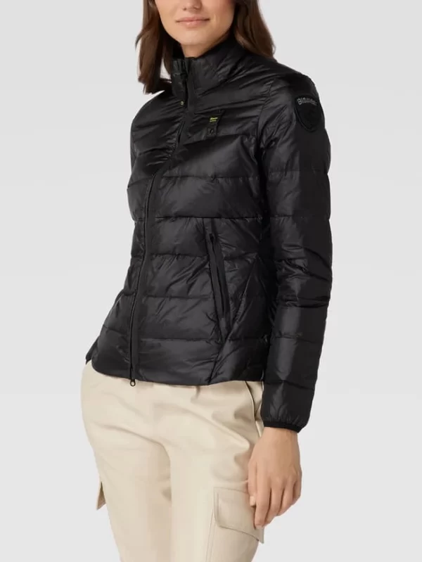 Blauer Usa Daunenjacke Mit Brand-Detail – Schwarz 5