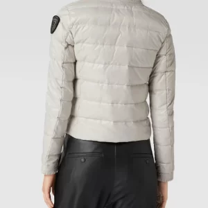 Blauer Usa Daunenjacke In Stepp-Optik – Silber 15