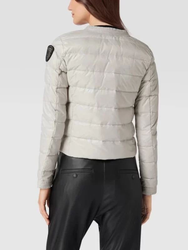 Blauer Usa Daunenjacke In Stepp-Optik – Silber 6