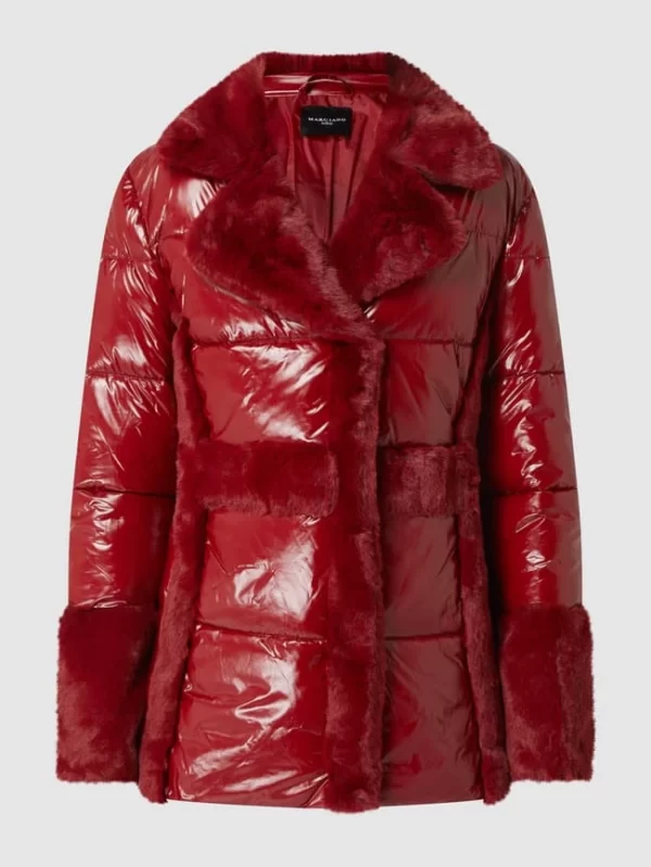 Marciano Guess Steppjacke Mit Webpelzbesatz Modell ‘Bessie’ – Dunkelrot 3