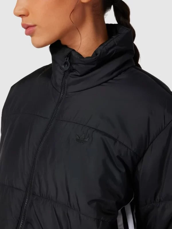 Adidas Originals Steppjacke Mit Kontraststreifen – Schwarz 4