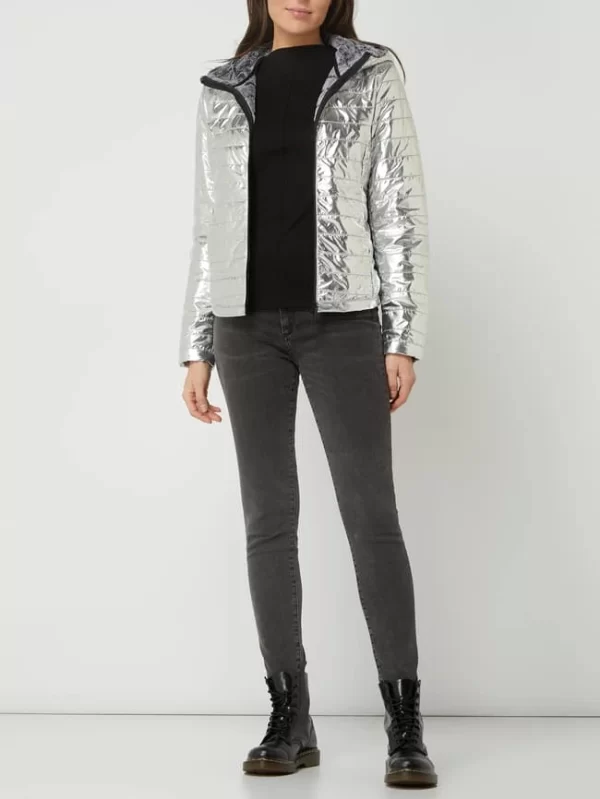 Freaky Nation Steppjacke Mit Kapuze – Silber 1