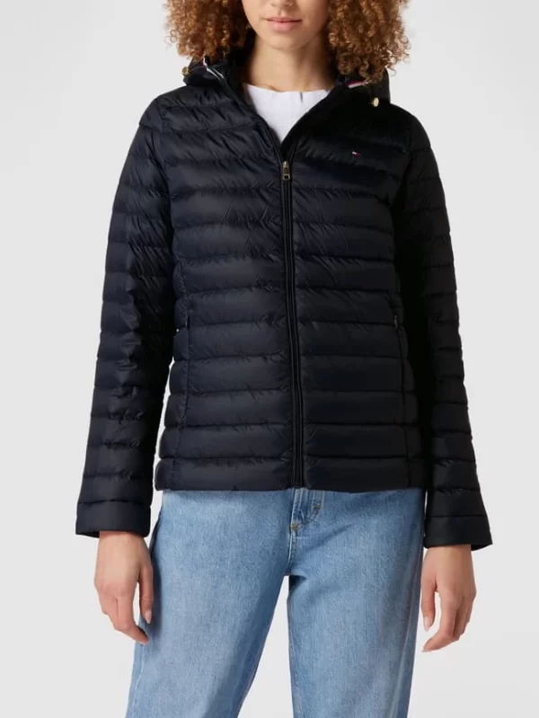 Tommy Hilfiger Daunenjacke In Stepp-Optik Mit Kapuze – Marineblau 5