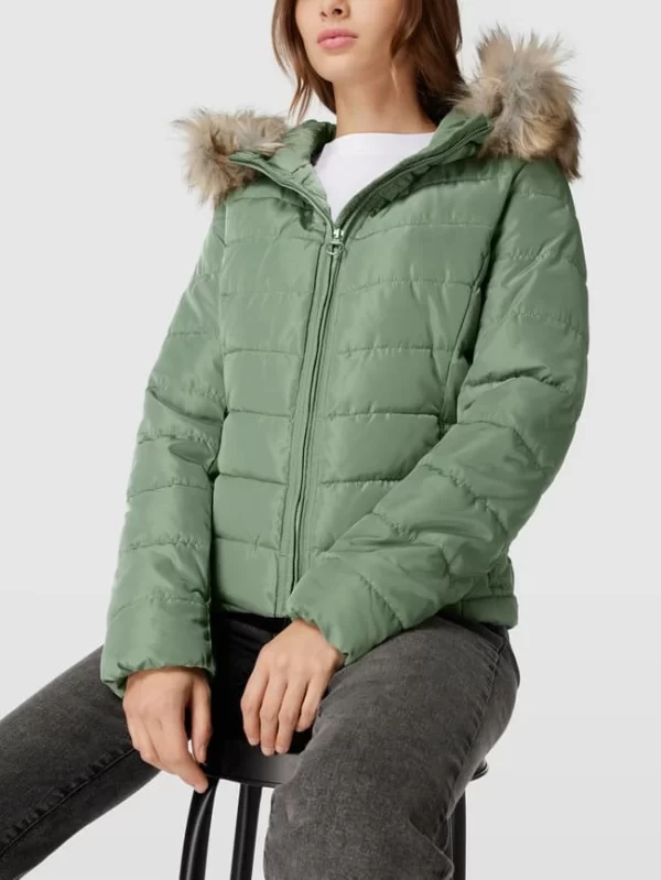 Only Steppjacke Mit Kunstpelzkragen Modell ‘ELLAN’ – Grün 4