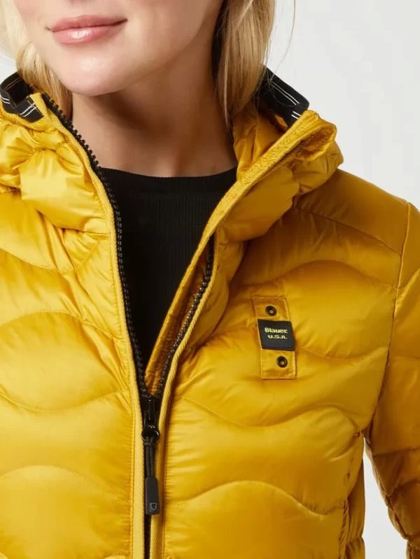 Blauer Usa Daunenjacke Mit Kapuze – Gelb 4