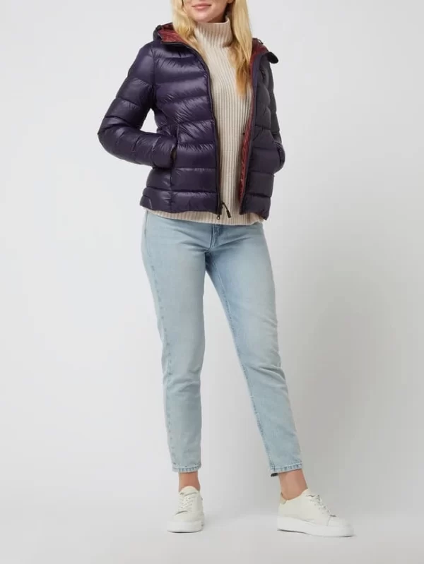 Blauer Usa Daunenjacke Mit Kapuze – Marineblau 1