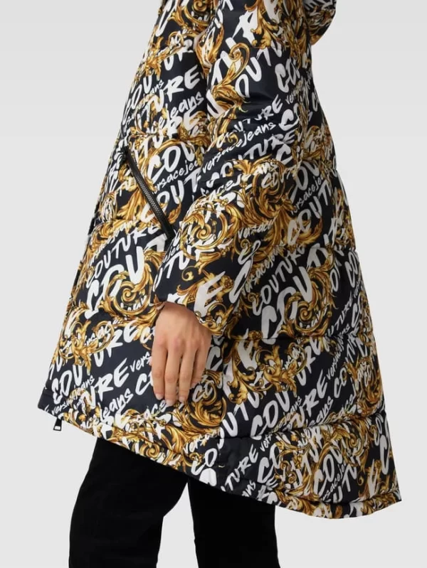 Versace Jeans Couture Steppjacke Mit Allover-Logo – Schwarz 4