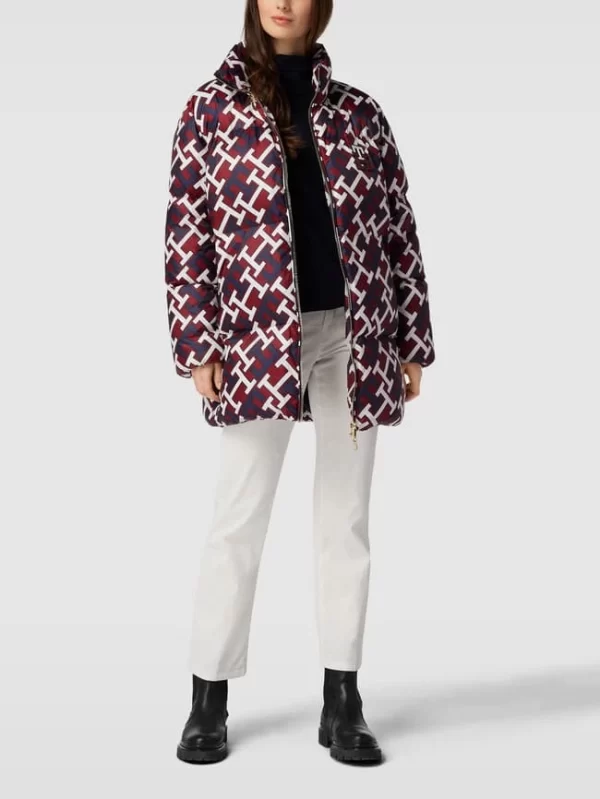 Tommy Hilfiger Daunenjacke Mit Allover-Muster Modell ‘MONOGRAM’ – Bordeaux Rot 1