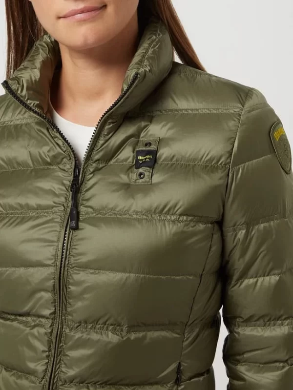 Blauer Usa Daunenjacke Mit Stehkragen – Olivgrün 4