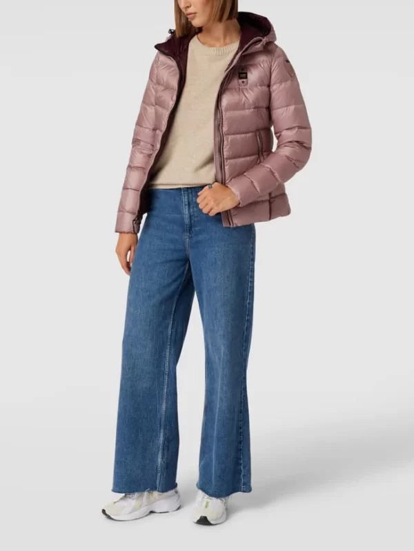 Blauer Usa Daunenjacke Mit Kapuze – Altrosa 1
