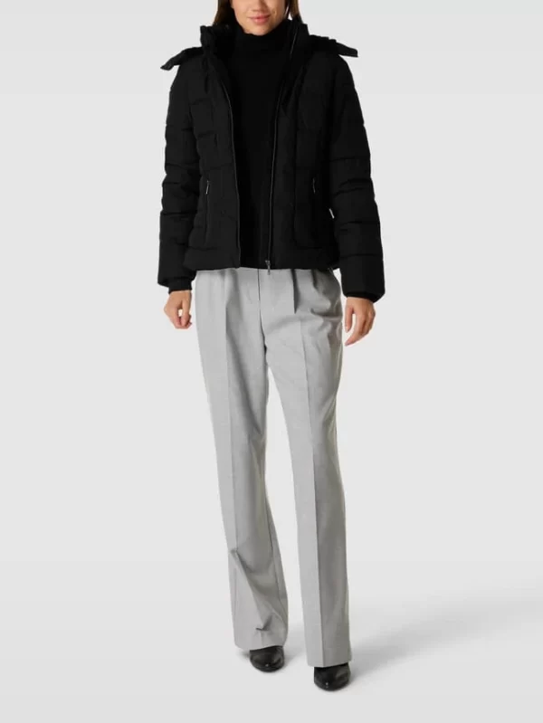 Jake*s Collection Steppjacke Mit Kunstpelzkragen – Schwarz 1