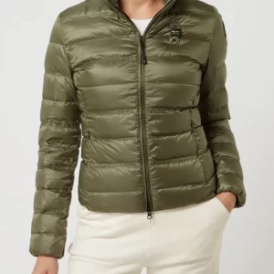 Blauer Usa Daunenjacke Mit Stehkragen – Olivgrün 13