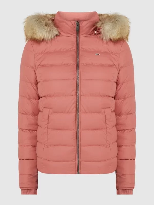 Tommy Jeans Daunenjacke Mit Webpelz – Altrosa 3
