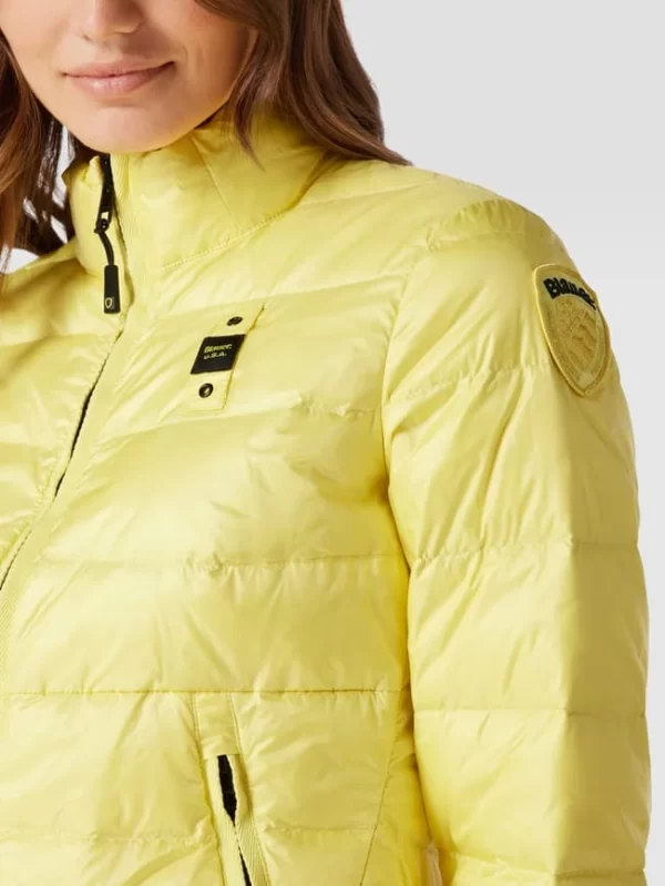 Blauer Usa Daunenjacke Mit Brand-Detail – Gelb 4
