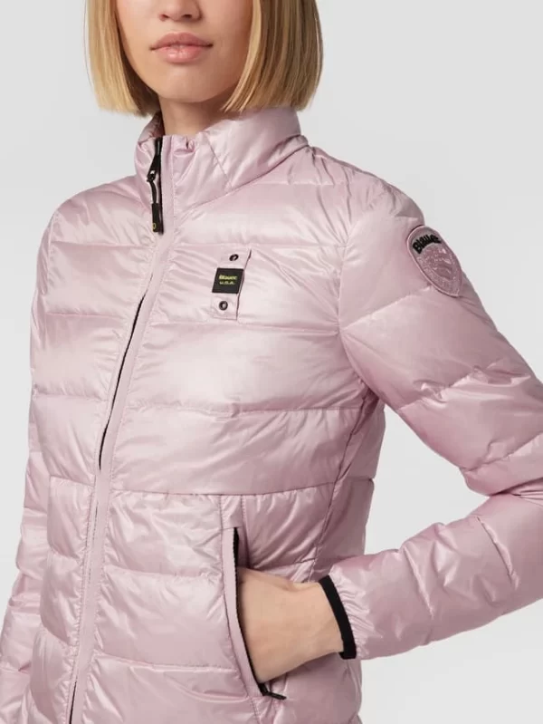 Blauer Usa Daunenjacke Mit Brand-Detail – Flieder 4