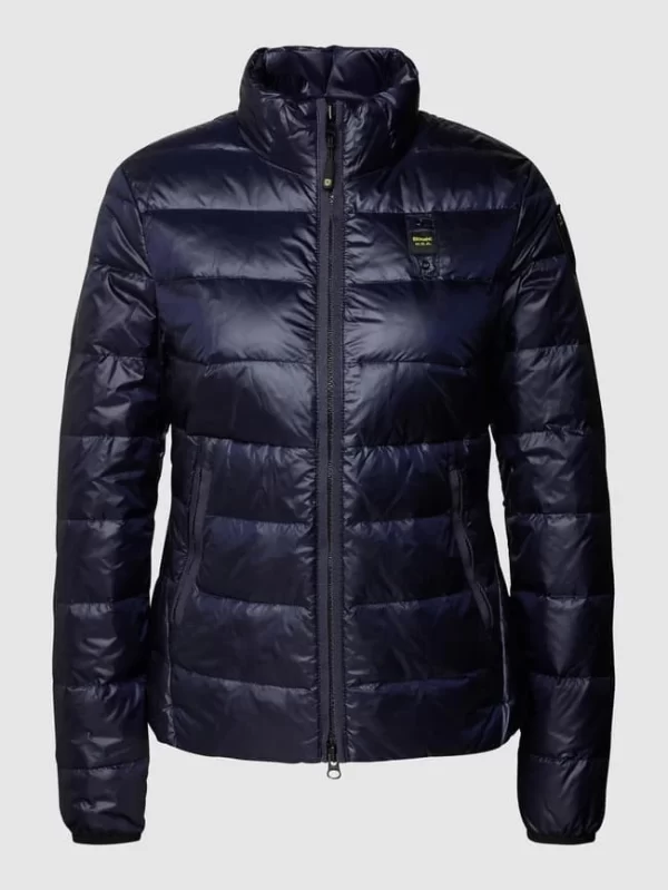 Blauer Usa Daunenjacke Mit Brand-Detail – Marineblau 3