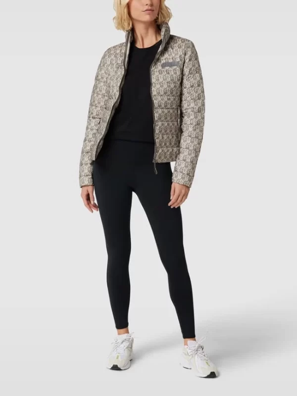 Guess Activewear Steppjacke Mit Allover-Muster Modell ‘EIREEN’ – Hellgrau 1