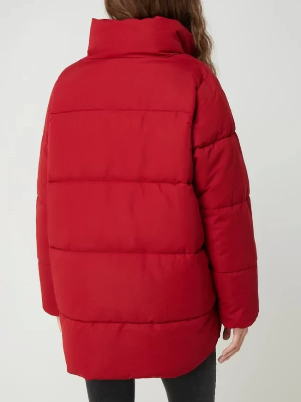 Vila Oversized Steppjacke Mit Stehkragen Modell ‘Vitrust’ – Wattiert – Dunkelrot 6