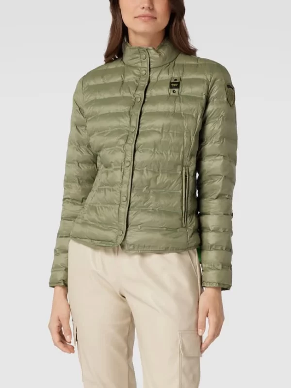 Blauer Usa Steppjacke Mit Label-Patch – Olivgrün 5