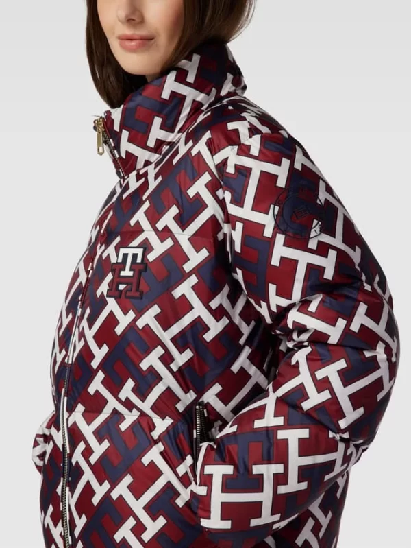 Tommy Hilfiger Daunenjacke Mit Allover-Muster Modell ‘MONOGRAM’ – Bordeaux Rot 4