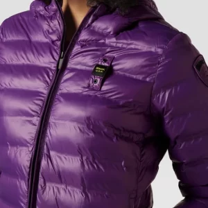 Blauer Usa Steppjacke Mit Label-Patch – Lila 11
