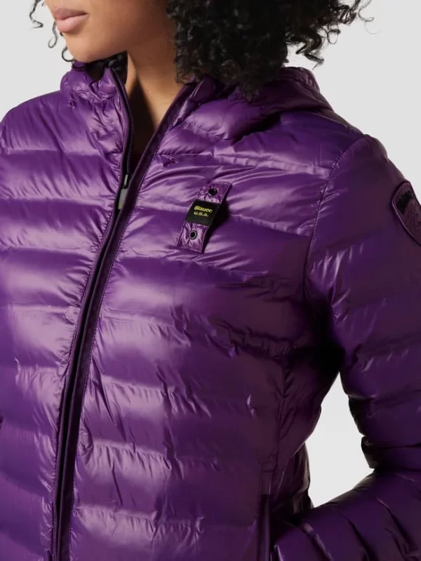 Blauer Usa Steppjacke Mit Label-Patch – Lila 4