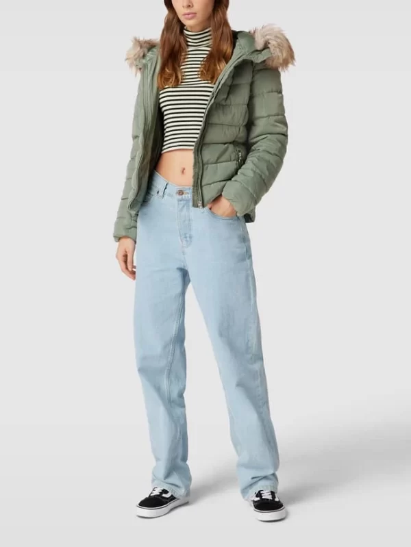 Only Steppjacke Mit Kunstpelzkragen Modell ‘ELLAN’ – Grün 1