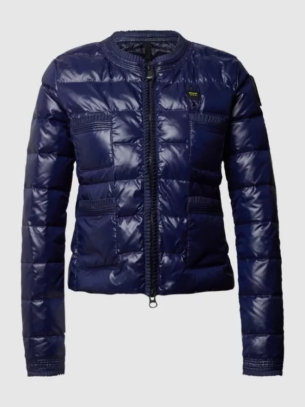 Blauer Usa Daunenjacke In Stepp-Optik – Marineblau 3
