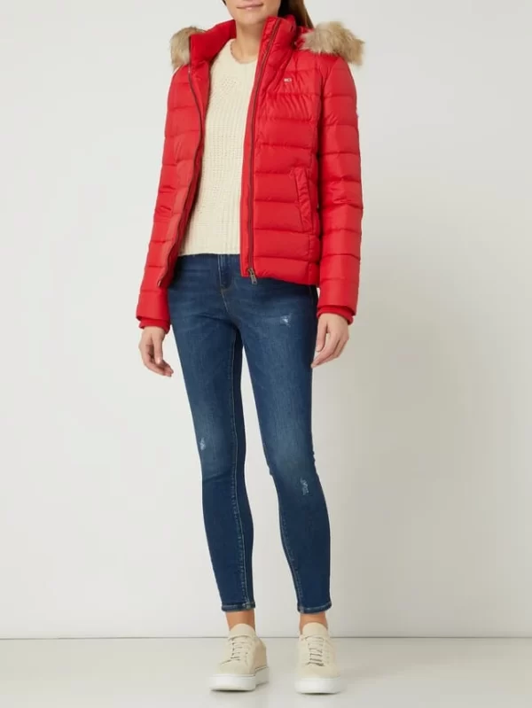 Tommy Jeans Daunenjacke Mit Webpelz – Rot 1