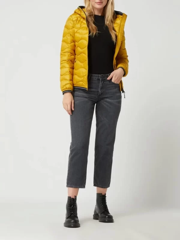 Blauer Usa Daunenjacke Mit Kapuze – Gelb 1