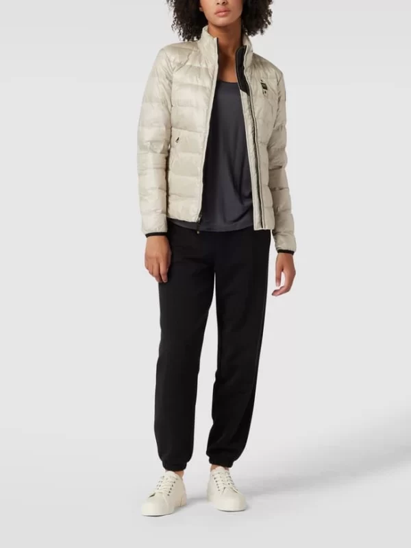Blauer Usa Daunenjacke In Stepp-Optik – Silber 1