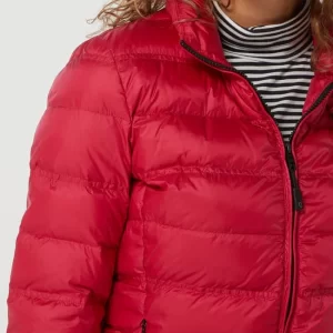 Blauer Usa Daunenjacke Mit Stehkragen – Pink 11