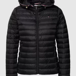 Tommy Hilfiger Daunenjacke In Stepp-Optik Mit Kapuze – Schwarz 9