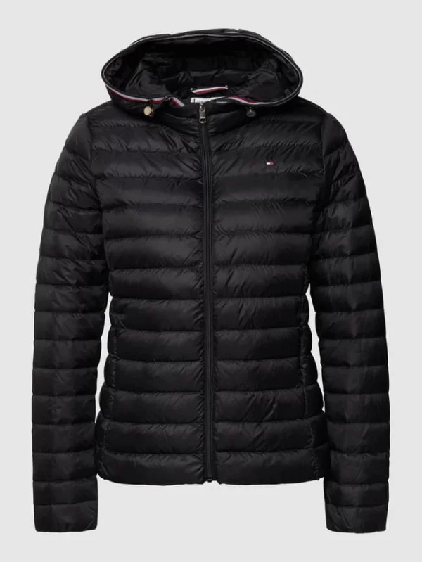 Tommy Hilfiger Daunenjacke In Stepp-Optik Mit Kapuze – Schwarz 3