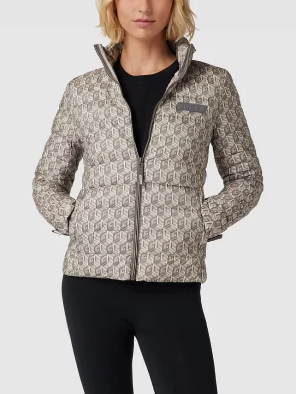 Guess Activewear Steppjacke Mit Allover-Muster Modell ‘EIREEN’ – Hellgrau 5