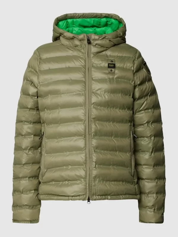 Blauer Usa Steppjacke Mit Label-Patch – Olivgrün 3