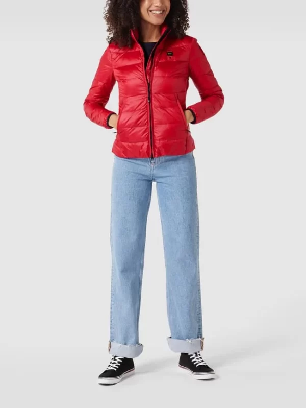 Blauer Usa Daunenjacke Mit Brand-Detail – Rot 1