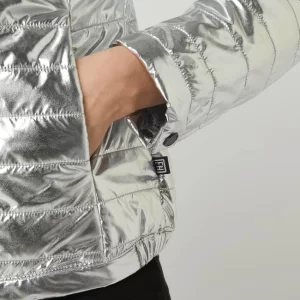 Freaky Nation Steppjacke Mit Kapuze – Silber 11