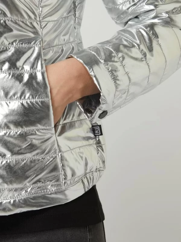 Freaky Nation Steppjacke Mit Kapuze – Silber 4