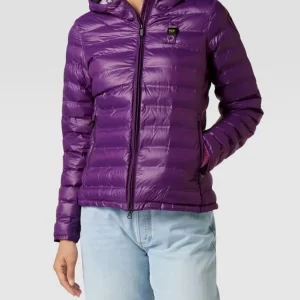 Blauer Usa Steppjacke Mit Label-Patch – Lila 13