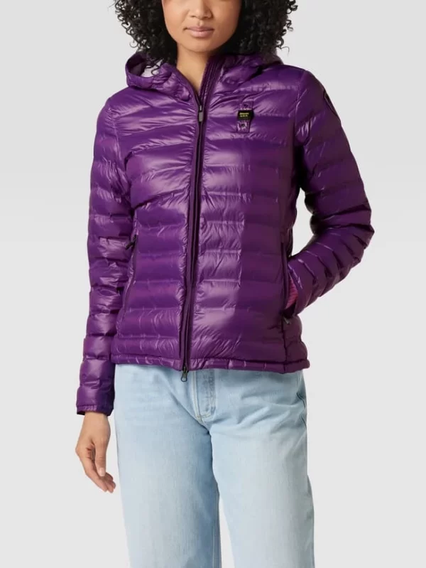 Blauer Usa Steppjacke Mit Label-Patch – Lila 5