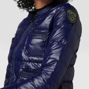 Blauer Usa Daunenjacke In Stepp-Optik – Marineblau 11