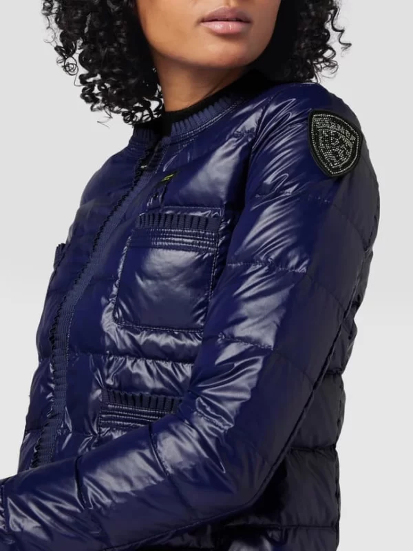 Blauer Usa Daunenjacke In Stepp-Optik – Marineblau 4