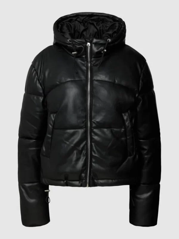 REVIEW Steppjacke In Leder-Optik – Schwarz 3