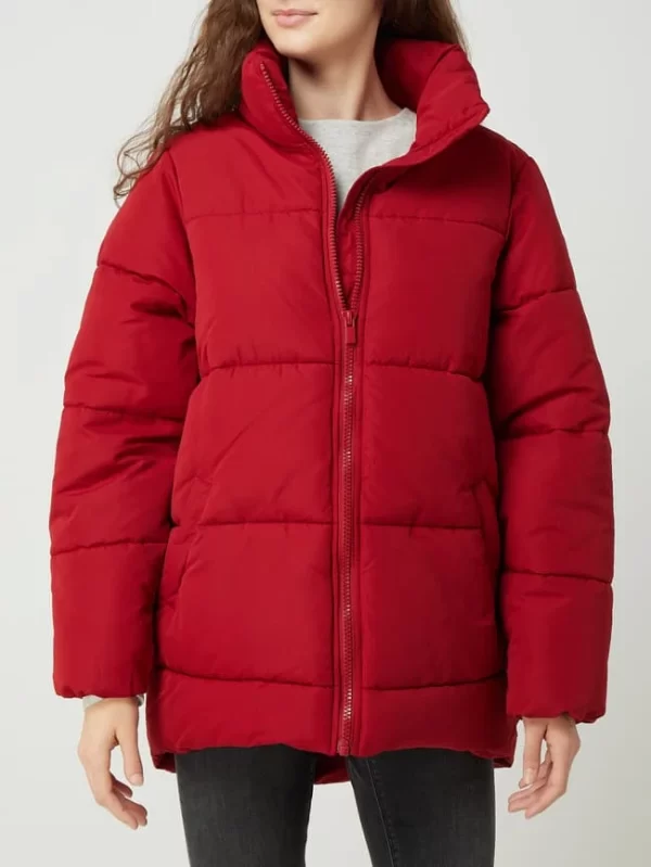 Vila Oversized Steppjacke Mit Stehkragen Modell ‘Vitrust’ – Wattiert – Dunkelrot 5