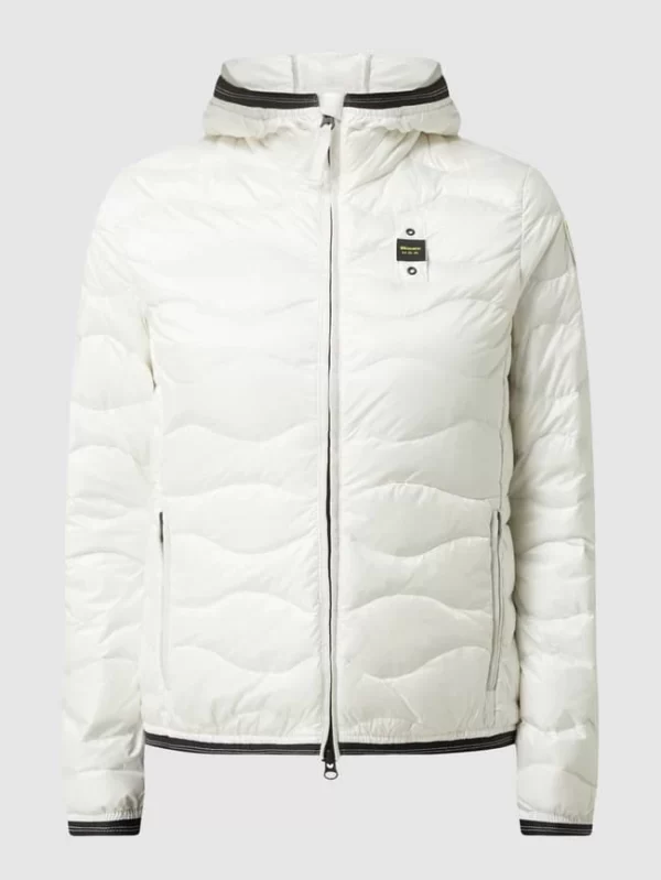 Blauer Usa Daunenjacke Mit Kapuze – Weiß 3